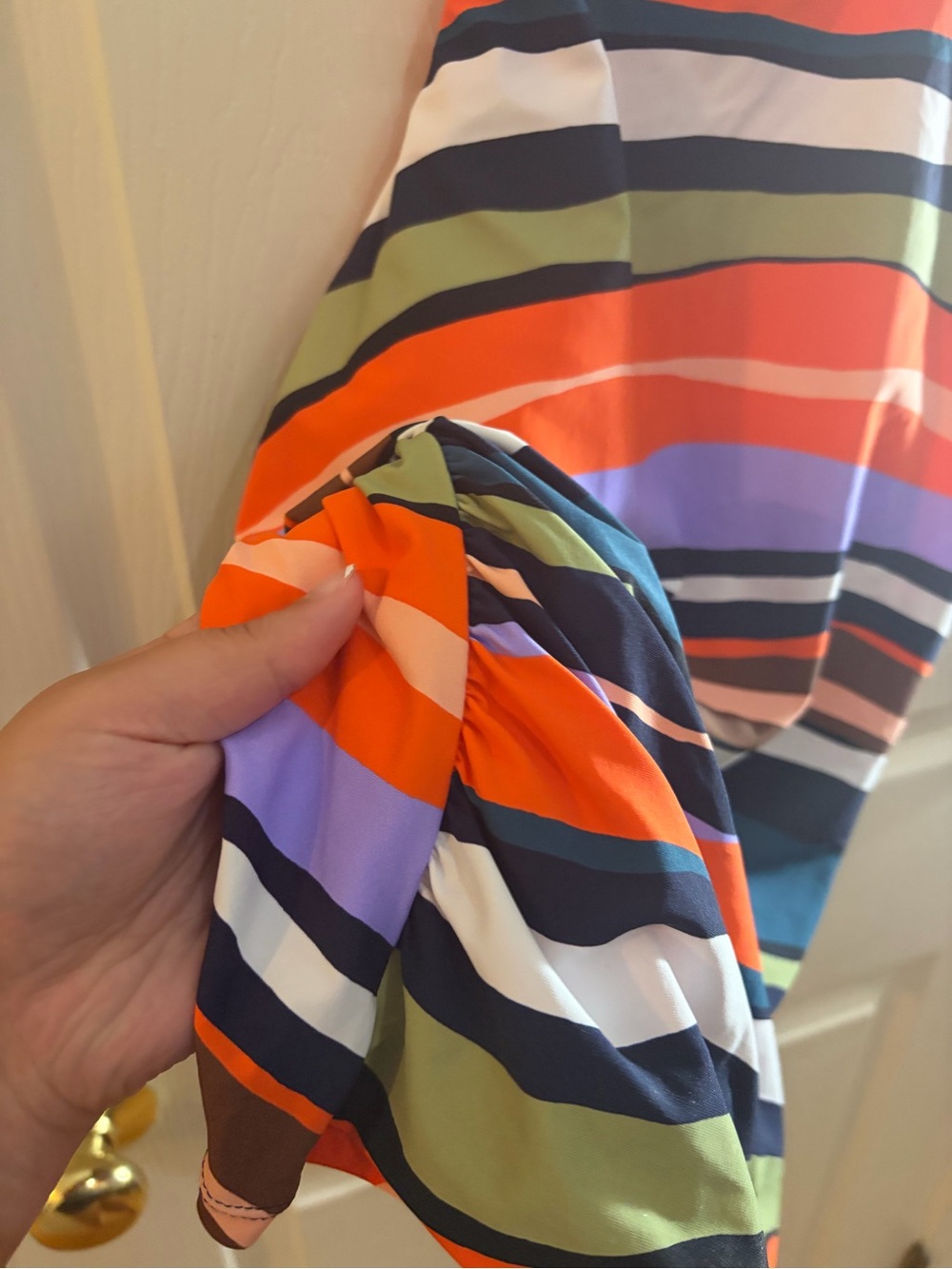 Anne Cole Women’s Striped Tankini Swim Top Multicolor Halter Size Large - Picture 3 of 9